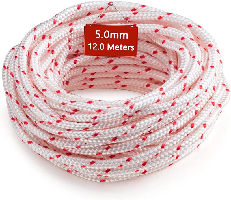 Klfte Recoil Starter Rope Pull Cord 5.0mm 12-Meter/40ft for Lawn Mower Cord Recoil Rope Nylon Starter Cord Recoil Starter Rope - Image 1